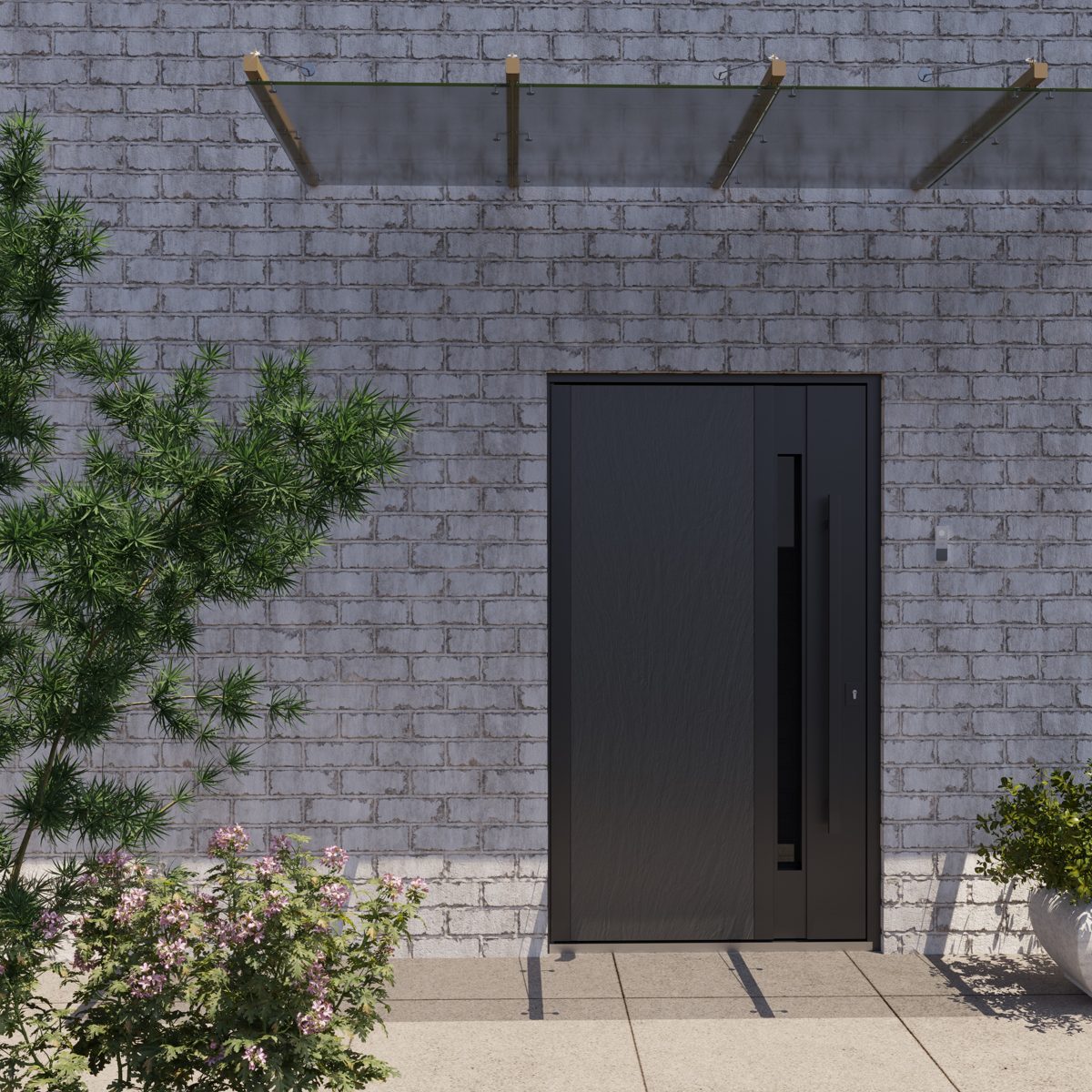 Meridian 1163 Exterior Pivot door view 3