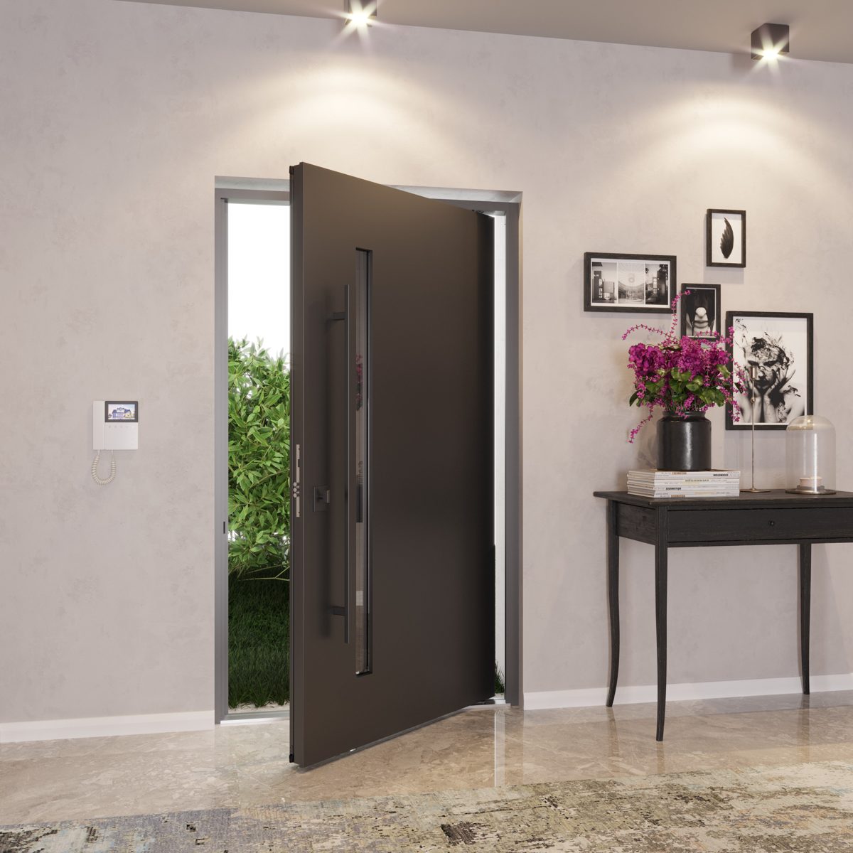Meridian 1163 Exterior Pivot door view 4