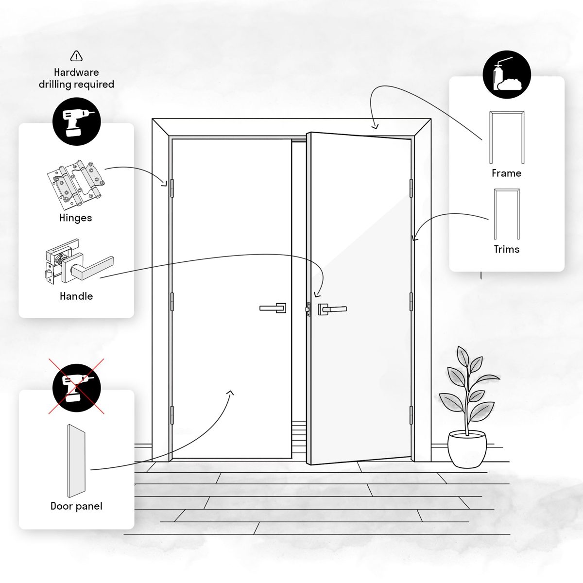 Essential 4903 Double French Swing door view 4
