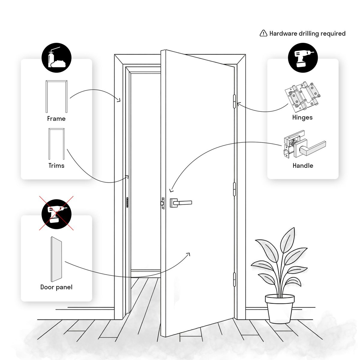 Essential 4903 Swing (Bedroom/Bathroom) door view 4