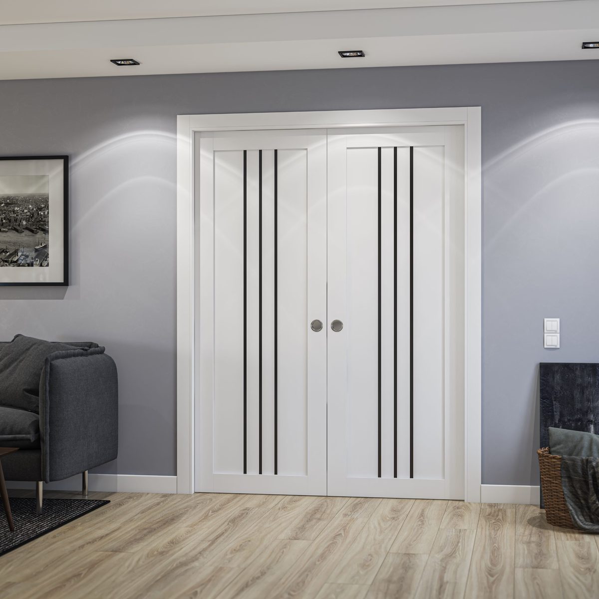Essential 4906 Double Pocket door view 2