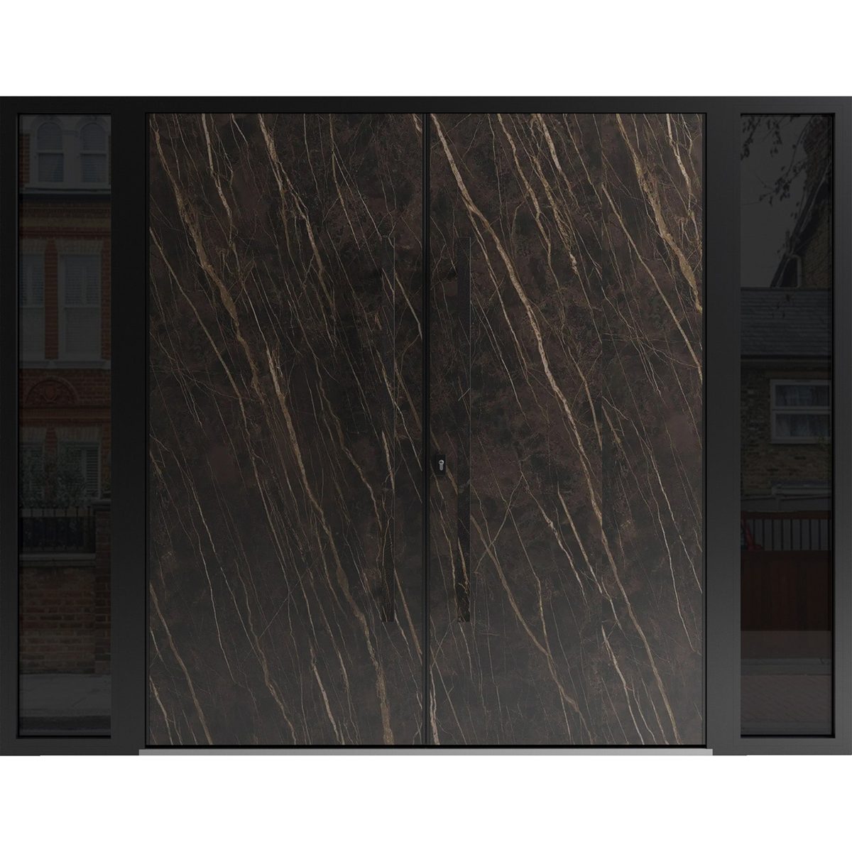 Slate 0118 Exterior Aluminum Double door — Doors Near Me, Los Angeles