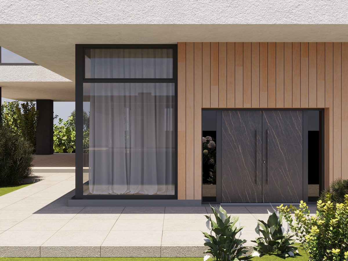 Slate 0118 Exterior Aluminum Double door view 3