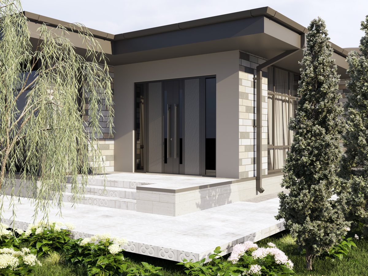 Slate 0163 Exterior Aluminum Double door view 3