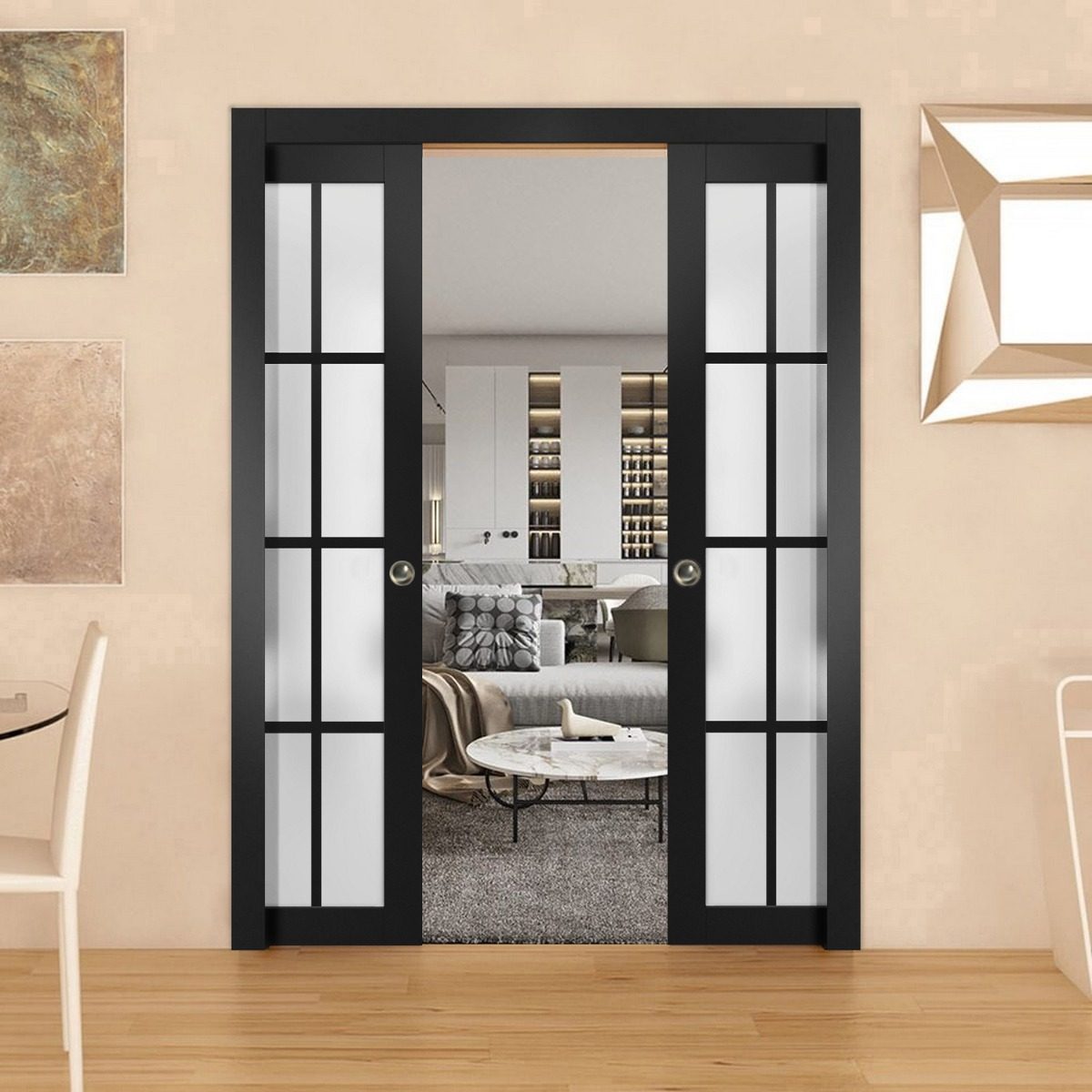 Belmont 3312 Double Pocket door view 2
