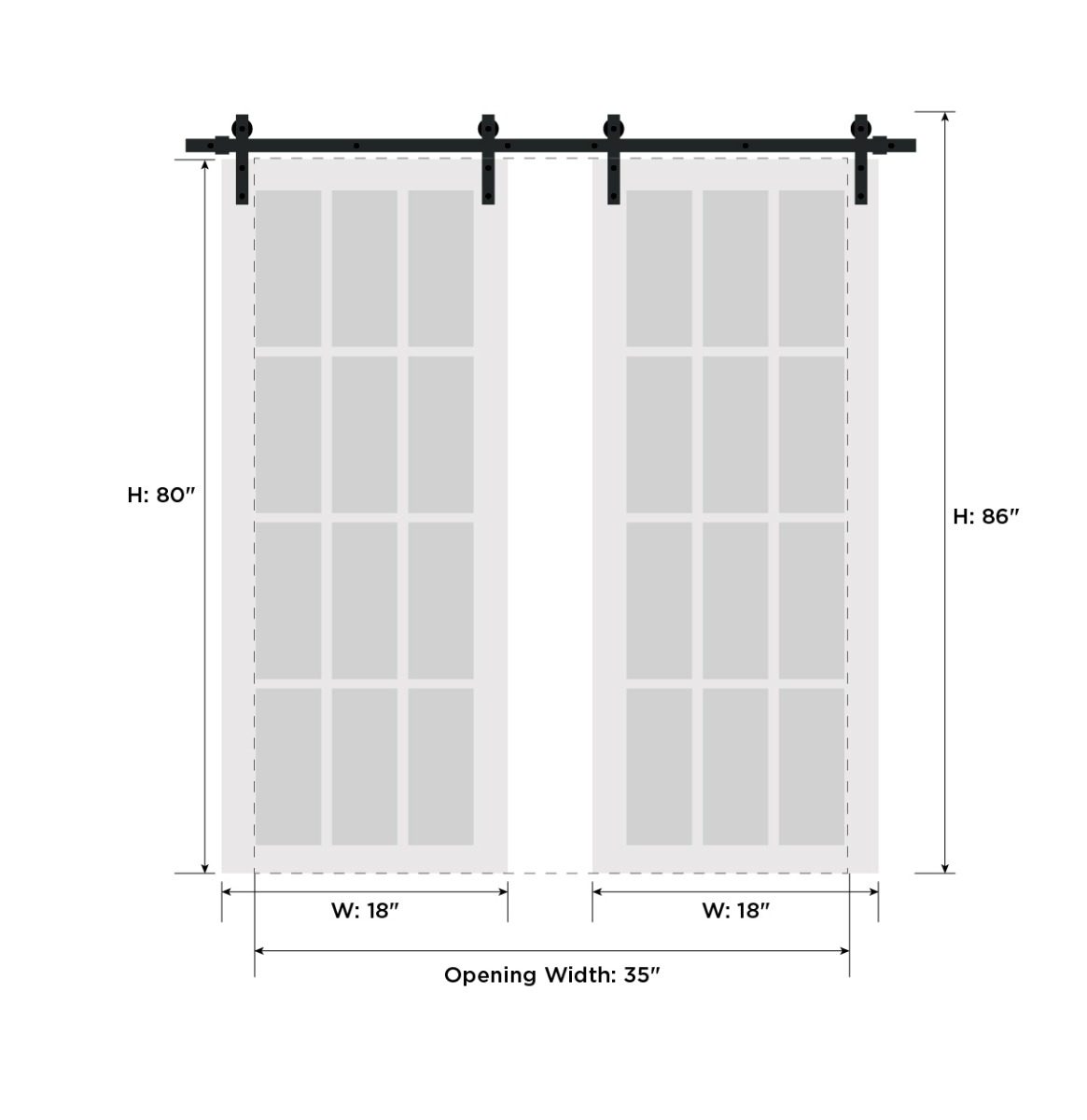 Vela 7222 Double Barn door view 4