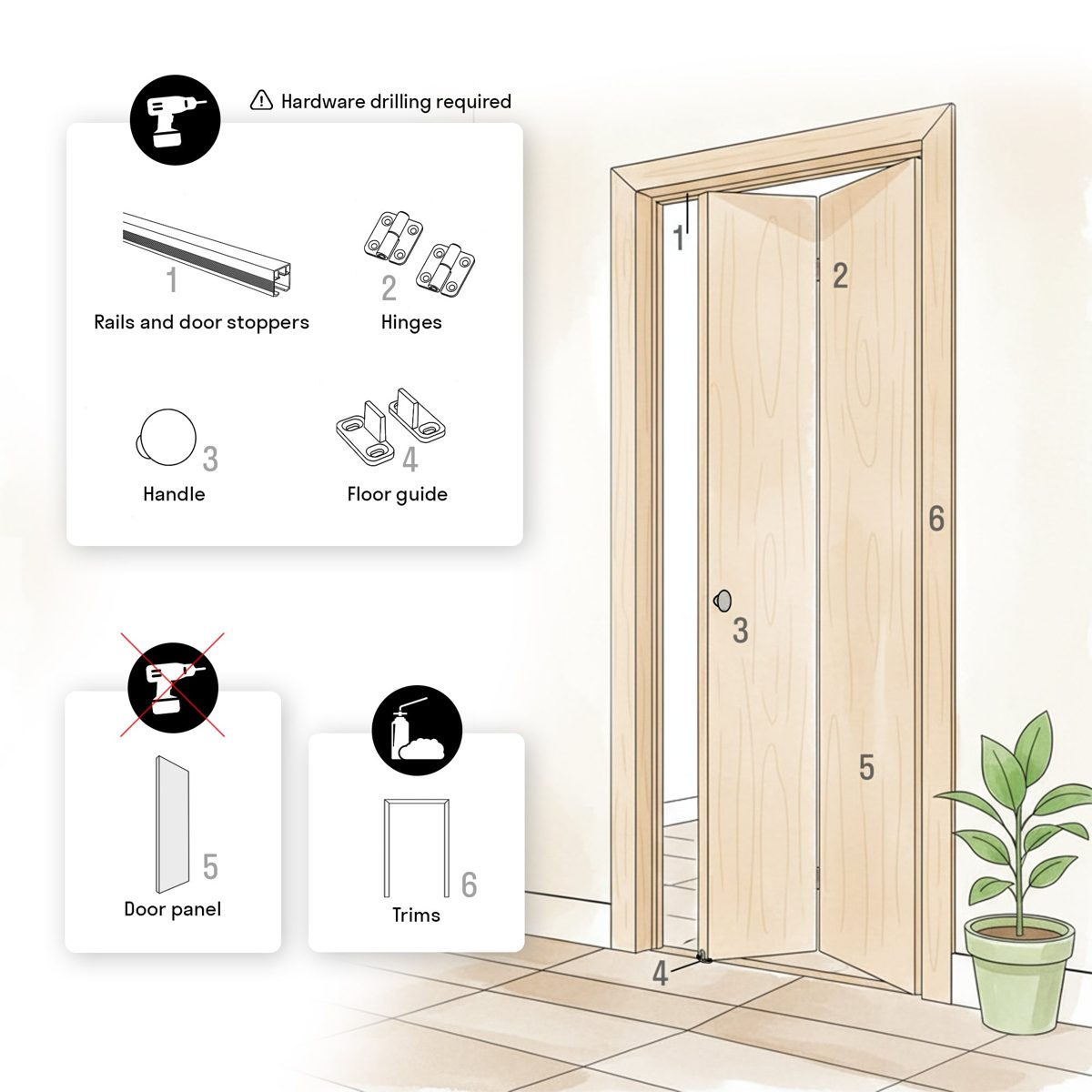 Lumina 0444 Double Bi-Fold door view 4
