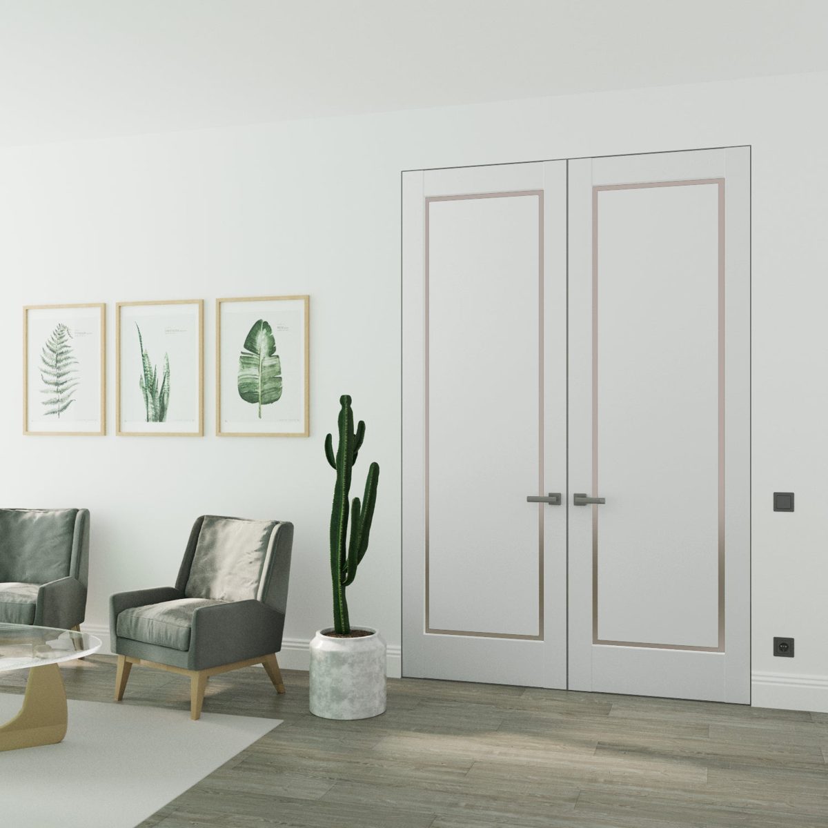 Lumina 0888 Double Frameless door view 2