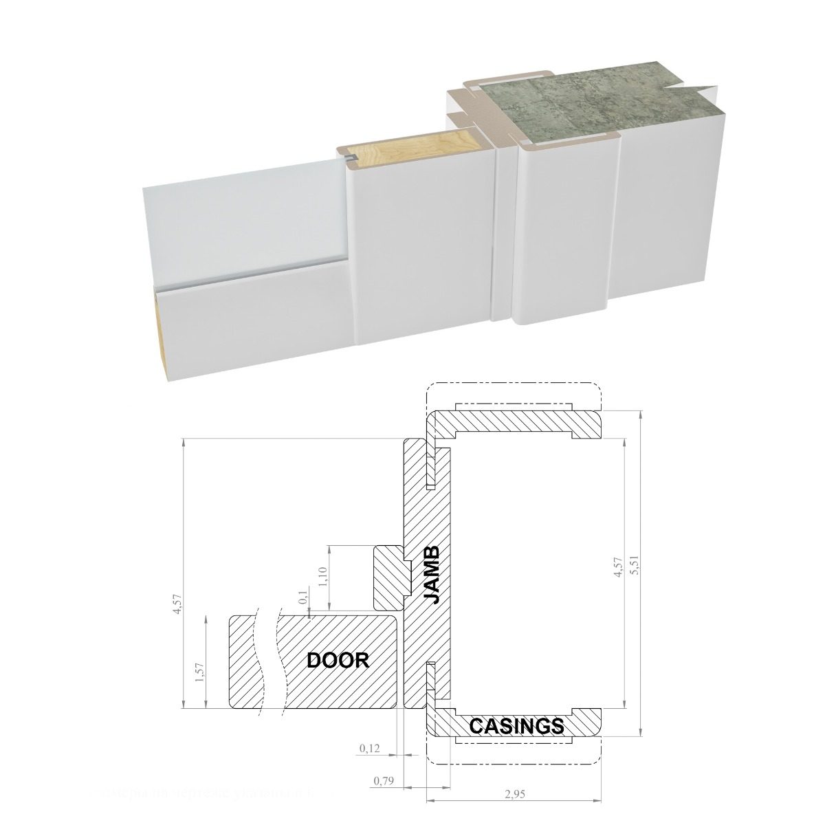 Lumina 2122 Double French Swing door view 4