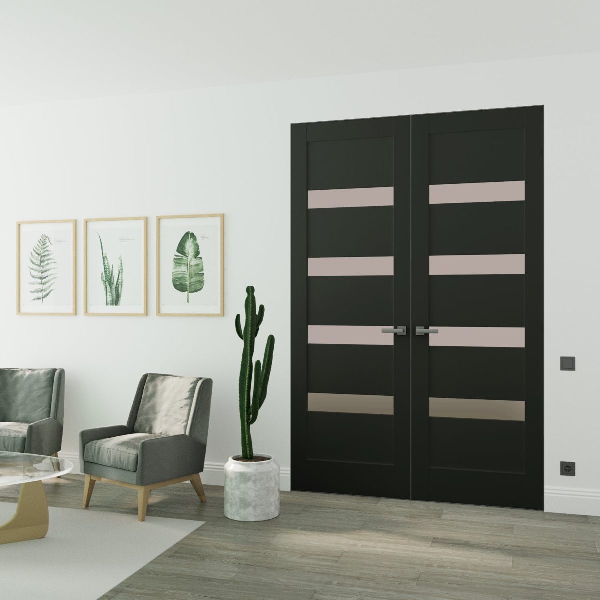 Linea 4113 Double Frameless door view 2