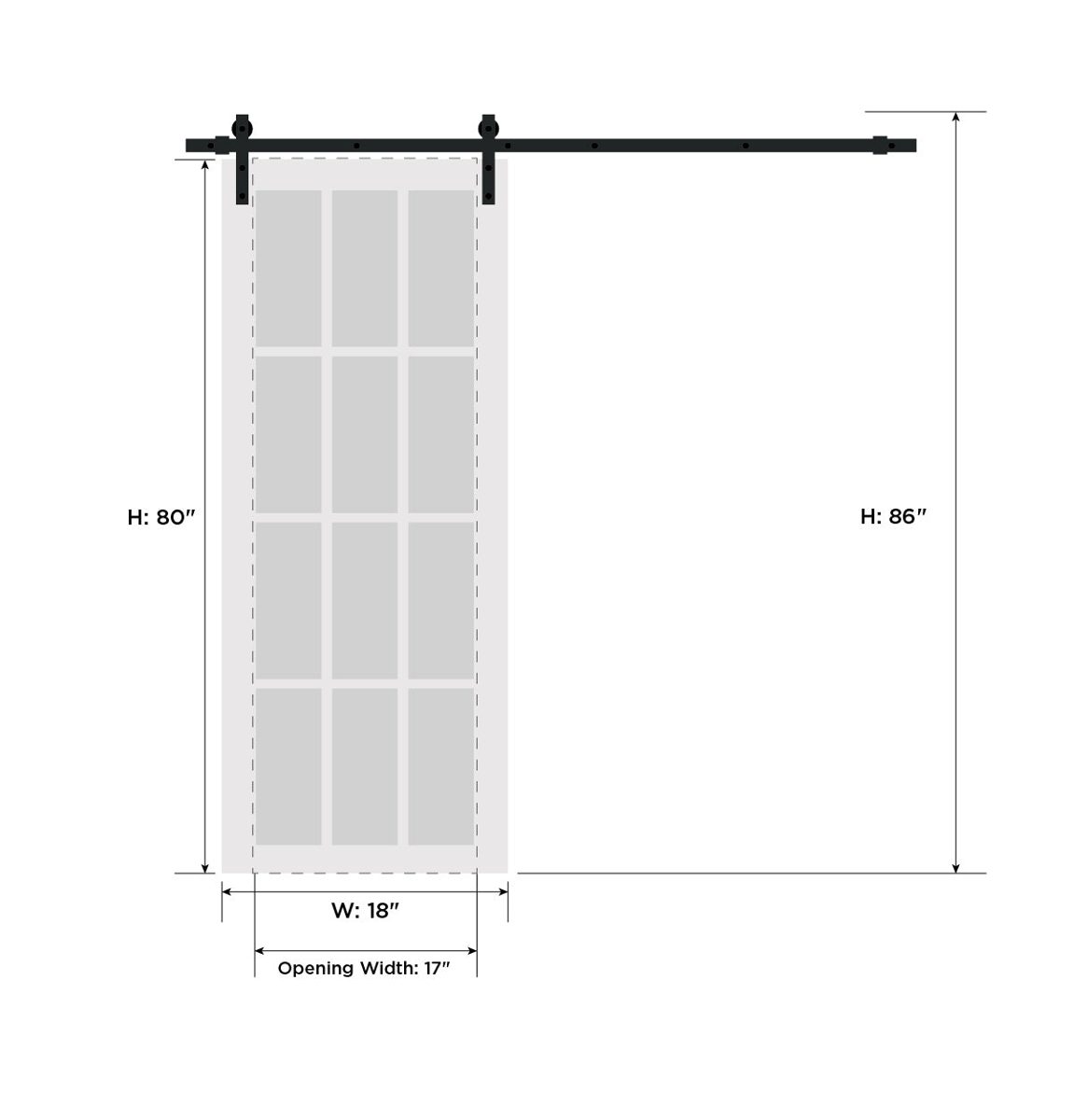 Linea 4266 Barn door view 4