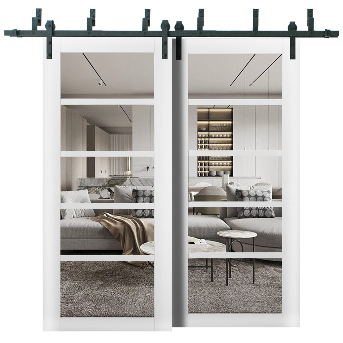 Linea 4522 Double Barn — Bypass door view 5