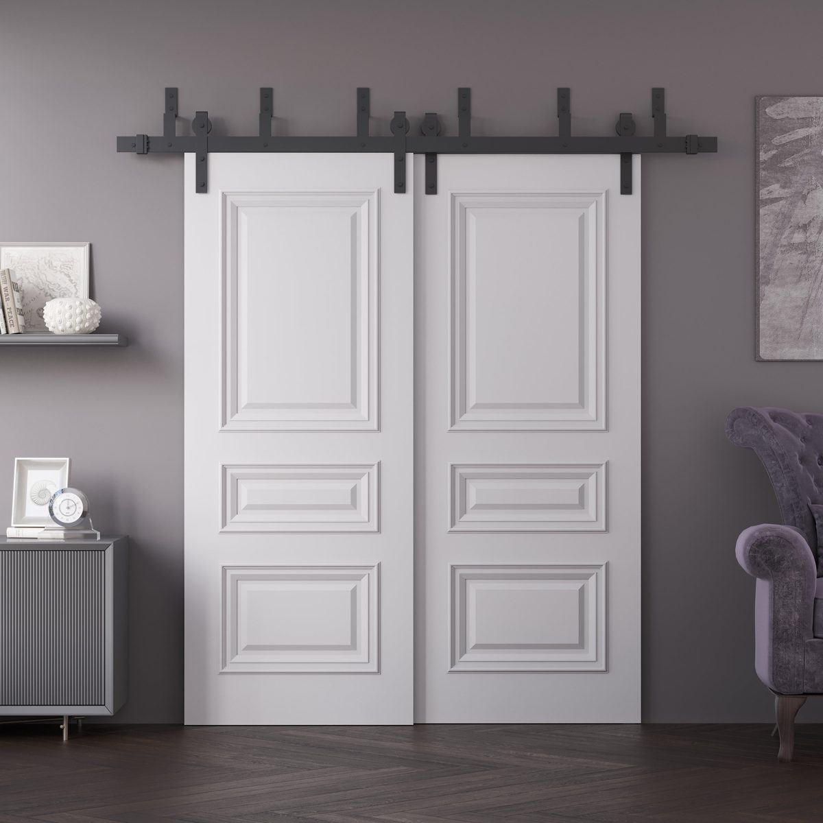 Sovereign 9833 Double Barn — Bypass door view 2