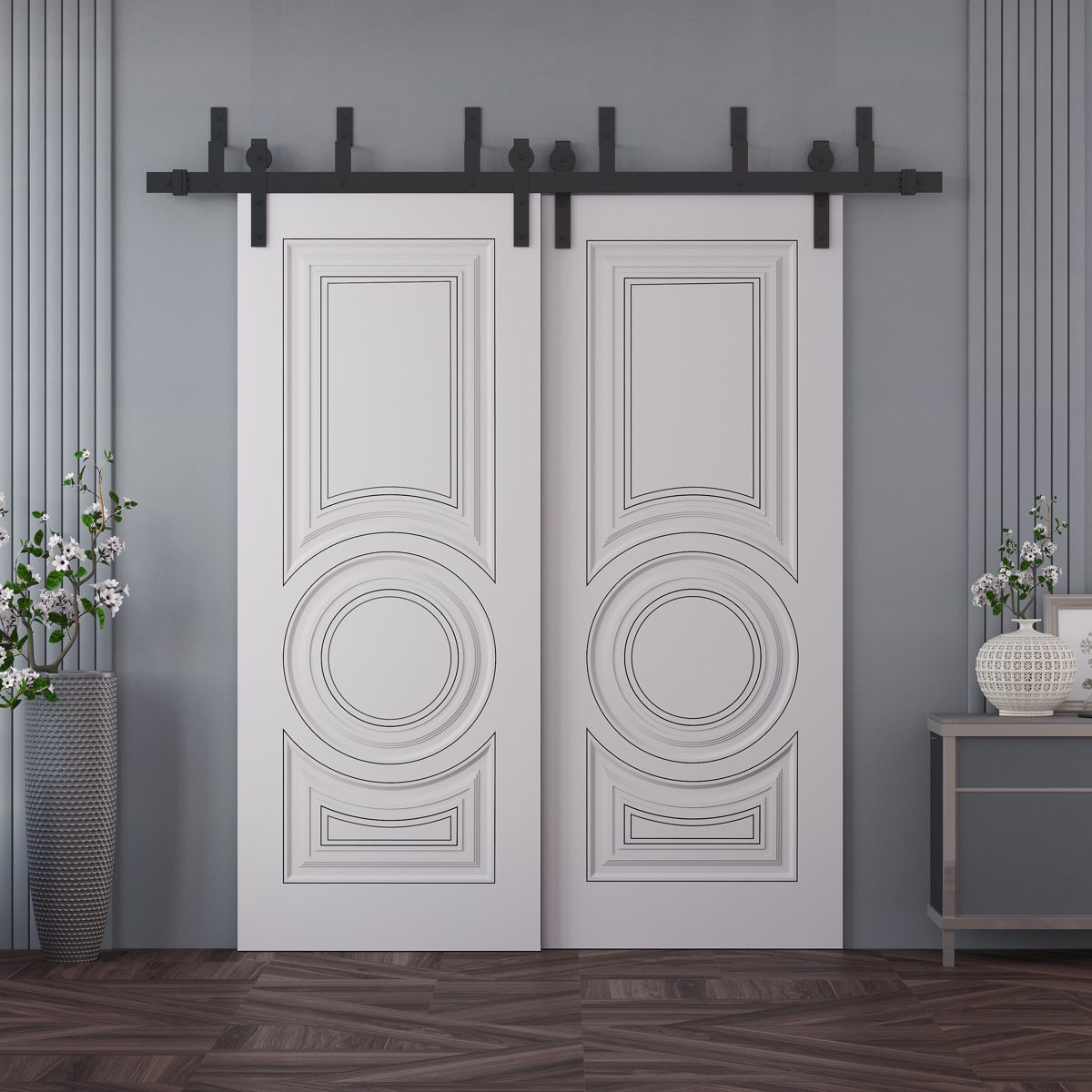 Sovereign 9855 Double Barn — Bypass door view 2